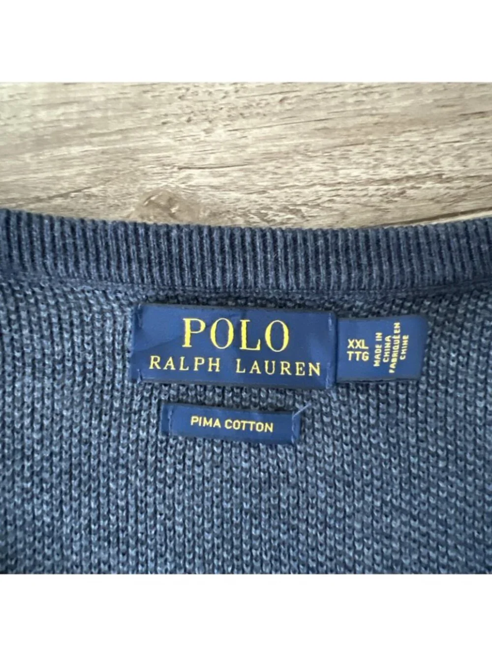 Polo Ralph Lauren Pima Cotton Sweater Mens 2XL Blue Heather Crewneck Pony Log0